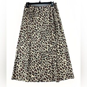 Show Me Your Mumu Women's Skirt Size Medium Leopard Print Elastic Waist Silky